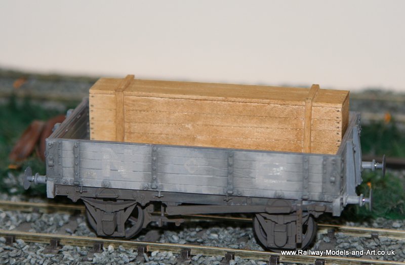 Scratch Built NBR 4 Plank Dropside wagon with assorted scratch built timber loads